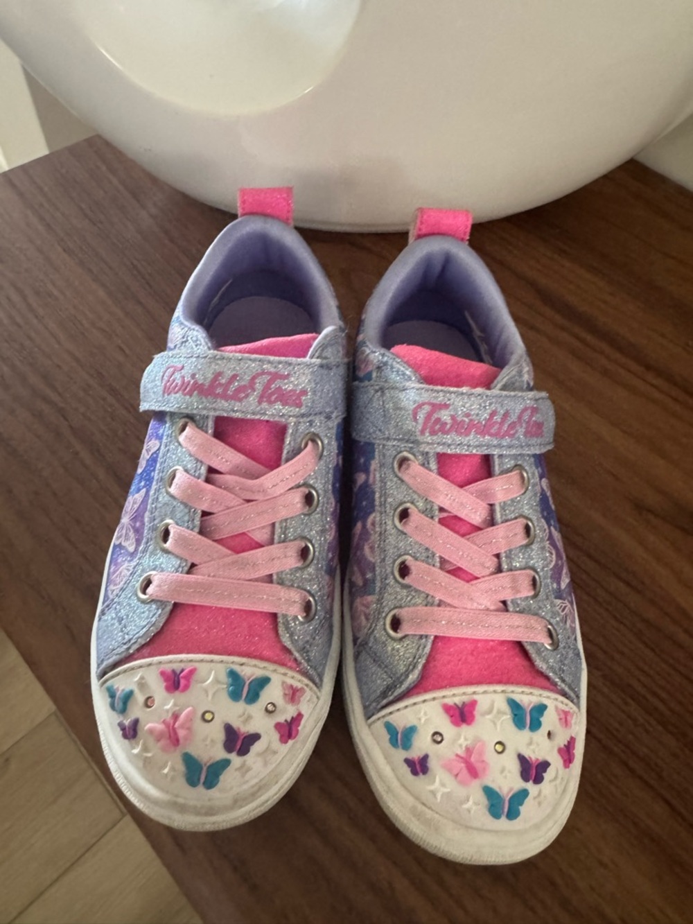 Skechers Twinkle Toes Light Up Kids Sneakers in Pink and Purple